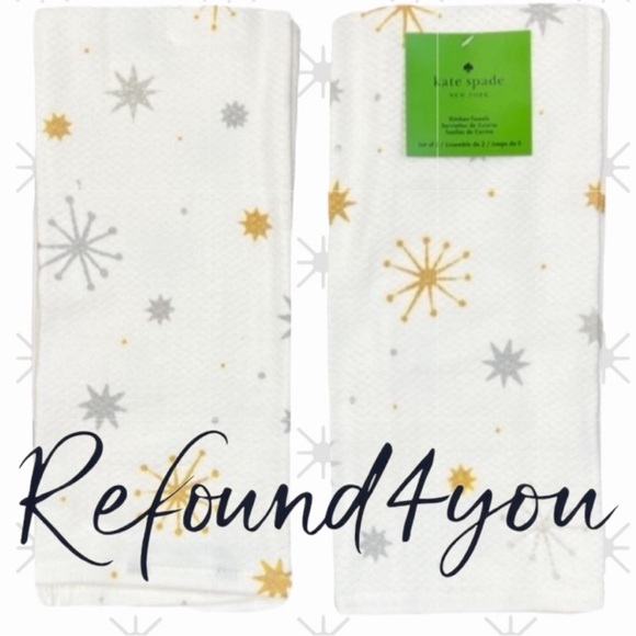 Kate Spade - 4/$98 - ‘Winter Theme ’ dish towels (2). NWT Firm! - Picture 1 of 2
